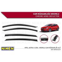 Niken Opel Astra K 2016-Sonrası Kromlu Cam Rüzgarlığı 4 lü