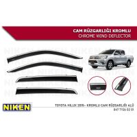 Niken Toyota Hilux 2015-Sonrası Kromlu Cam Rüzgarlığı 4 lü